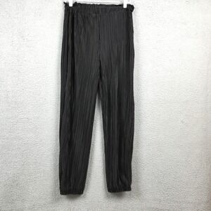Red BKE Womens Pants Trouser Pleated Black Tapered Elastic Waist High Rise M